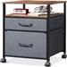 2 Drawer Mobile File Cabinet - 15.7"D x 15.4"W x 26.8"H