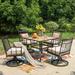 Outdoor 5-Piece Dining Set Wood-look Square Table & 4 Dining Chairs