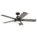 5 Blade Ceiling Fan with Light Kit in Traditional Style-14 inches Tall and 52 inches Wide-Olde Bronze Finish-Weathered Medium Oak Blade Color Bailey