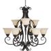 -Nine Light Two Tier Chandelier in Early American Style-33 inches Wide By 32 inches High Bailey Street Home 93-Bel-596326