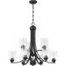Nine Light 2-Tier Chandelier in Transitional Style 29 inches Wide By 26.5 inches High-Flat Black Finish-Clear Glass Color Bailey Street Home