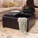 Dartmouth Espresso Bonded Leather Four-section Square Storage Ottoman by Christopher Knight Home