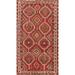 Red Geometric Distressed Bakhtiari Persian Vintage Wool Carpet - 5'0"x 10'1"