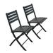 2PCS Outdoor Indoor Folding Chairs Aluminum Patio Dining Chairs Grey