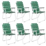 Ktaxon Patio Folding Web Lawn Chair Set 6 Pack Outdoor Beach Chair Portable Camping Chair(Dark Green)