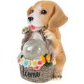 Ornament Nightlight Solar Lights Solar Garden Dog Figurine Solar Dog Lights Outdoor Decor Solar Puppy Light LED Night Light Resin