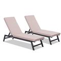 Outdoor Chaise Lounge Chair Set With Cushions Five-Position Adjustable Aluminum Recliner All Weather For Patio Beach Yard Pool