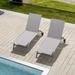 Chaise Lounge Outdoor Set of 2 Lounge Chairs for Outside with Wheels Outdoor Lounge Chairs with 5 Adjustable Position Pool Lounge Chairs for Patio Beach Yard Deck Poolside (Grey 2 Lounge Chairs)