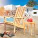 Adirondack Chair Solid Wood Outdoor Patio Furniture for Backyard Garden Lawn Porch - Natural