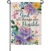 HGUAN with God all Things are Possible Spring Home Decorative Garden Flag Summer House Yard Religious Outdoor Peony Flower Fall Inspirational Butterfly Faith Outside Farmhouse Small Decor
