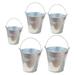 Flower Pot Planter: 5pcs Galvanized Metal Basket Oval Floral Planter Bucket Vase Container Bonsai Holder for Home Office