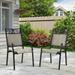 Ulax Furniture Cast Aluminum Patio Dining Chairs Outdoor Stackable Sling Dining Chairs Set of 2