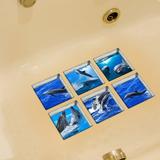 6Pcs 13X13Cm Dolphin Pattern 3D Anti Slip Waterproof Bathtub Sticker Cool Laptop Stickers Teacher Stickers Bulk Stickers For Computers For Teen Girls Teen Stickers For Laptop Stickers For Sketchbook