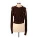 Louna Pullover Sweater: Brown Solid Tops - Women's Size Large