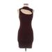 Pink Rose Casual Dress - Bodycon: Burgundy Solid Dresses - Women's Size Medium
