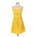 Bebop Casual Dress - A-Line Sweetheart Sleeveless: Yellow Print Dresses - Women's Size Medium