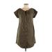 Theory Casual Dress - Shirtdress: Brown Solid Dresses - Women's Size 0