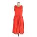 Jason Wu Casual Dress - Midi Scoop Neck Sleeveless: Orange Solid Dresses - Women's Size Large