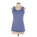 Active by Old Navy Active Tank Top: Blue Color Block Activewear - Women's Size Large