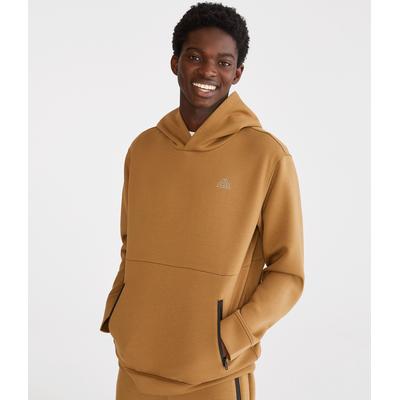 Aeropostale Mens' MVMNT Tech Fleece Pullover Hoodie - Brown - Size S - Polyester