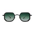 Men's Black / Green Titanium Metal Square Sunglasses - Seco - Black & Bronze - Antique One Size Gazal Eyewear