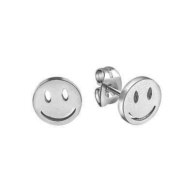 Paar Ohrstecker FIRETTI "Schmuck Geschenk Ohrschmuck Smile", silber (edelstahlfarben), Ohrringe, Damen, Edelstahl Image