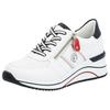 Keilsneaker REMONTE, Damen, Gr. 45, bunt (weiß, dunkelblau), Leder, Lederimitat, sportlich, Schuhe Sneaker, Freizeitschuh, Halbschuh, Schnürschuh mit Metallic-Kontrastbesätzen