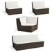 Santa Monica Seating Replacement Cushions - Corner Chair, Solid, Vista Boucle Alabaster - Frontgate