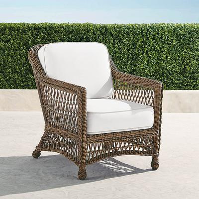 Hampton Lounge Chair in Driftwood Wicker - Standard, Vista Boucle Glacier - Frontgate