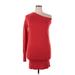 KF/KaufmanFranco Collective Casual Dress - Bodycon Open Neckline Long sleeves: Red Print Dresses - Women's Size X-Large