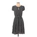 Old Navy Casual Dress - A-Line Keyhole Short sleeves: Black Print Dresses - Women's Size X-Small