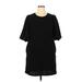 Very J Casual Dress - Shift Crew Neck Short sleeves: Black Print Dresses - Women's Size X-Large