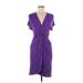 Catherine Malandrino Casual Dress - Wrap: Purple Dresses - Women's Size Small