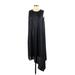 DKNY Casual Dress - Midi Crew Neck Sleeveless: Black Solid Dresses - Women's Size X-Small