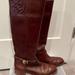 Tory Burch Shoes | Like New - Tory Burch Brown Leather Tall/Riding Boot - Gold Accent - Size 10 | Color: Brown | Size: 10