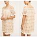 Anthropologie Dresses | Anthropologie Hd In Paris | Womens Beige Off Shoulder Avellanas Swing Dress Xs | Color: Cream/Pink | Size: Xs