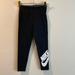 Nike Bottoms | Nike Girls Black Logo Swoosh Black Leggings Size 6x | Color: Black | Size: 6xg