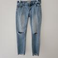 Free People Jeans | Free People Women’s Sz 25 Ripped Busted Knee Cropped Denim Jeans Ob433247 | Color: Blue | Size: 25