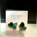 Kate Spade Jewelry | Kate Spade Blue Green My Love Cluster Heart Study Earrings | Color: Blue/Green | Size: Os