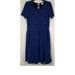 Lularoe Dresses | Lularoe Dress Women’s Xl Blue Short Sleeve Floral Textured Fit Flare Knee Length | Color: Blue | Size: Xl