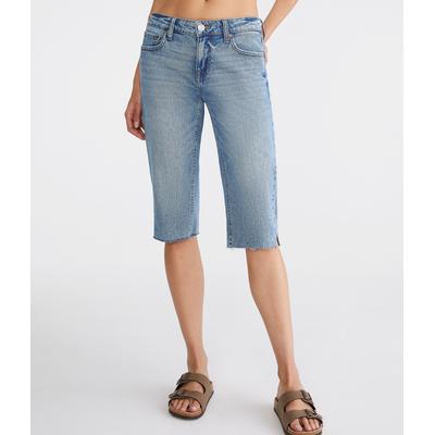 Aeropostale Womens' Mid-Rise Pedal Pusher Jean - Washed Denim - Size 14 R - Cotton