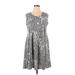 Shoreline Casual Dress - A-Line Scoop Neck Sleeveless: Gray Dresses - Women's Size X-Large