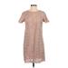 Ann Taylor Cocktail Dress - Shift: Tan Jacquard Dresses - Women's Size 4 Petite