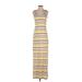 Just Fab Casual Dress - Maxi: Yellow Stripes Dresses - Women's Size X-Small
