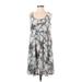 Shoreline Casual Dress - A-Line: Gray Print Dresses - Women's Size Small