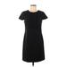 Banana Republic Casual Dress - Shift Crew Neck Short sleeves: Black Solid Dresses - Women's Size 6