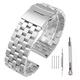 Brushed Stainless Steel Watch Band Strap 18mm/20mm/22mm/24mm/26mm Metal Replacement Bracelet Men Women Zwart/Silver WristBand (Color : Silver, Size : 26mm)