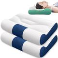 LKIQTU Nimecal Neck Support Pillow, Cervical Support Orthopedic Pillow, Ergonomic Goose Down Pillow, Sleep Enhancing Cervical Support Comfort Goose Down Pillow (2Pack-Blue,L (55 * 30 * 10cm))