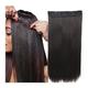 Hair Extensions Clip in Hair Extensions Real Human Hair Natural Black Hair Extensions Clip in Human Hair Double Weft, Soft Straight Hair Extensions with 5 Clips Clip In One Piece Hair Pieces (Color :