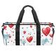 DragonBtu Duffle Bag – Spacious Travel Bag with Laundry Bags, Unisex Weekender Bag -Valentine's Day Hearts Comics